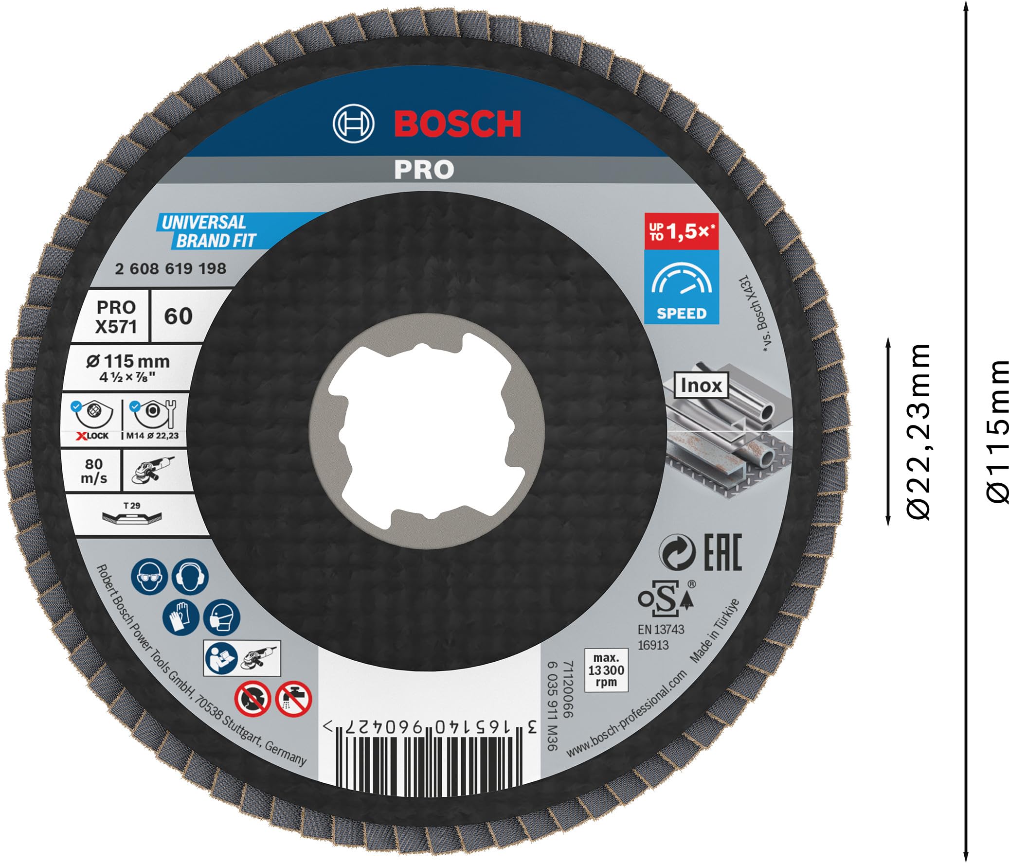 Amazon.com: Bosch Professional Angled Flap Disc Best (for Metal, X