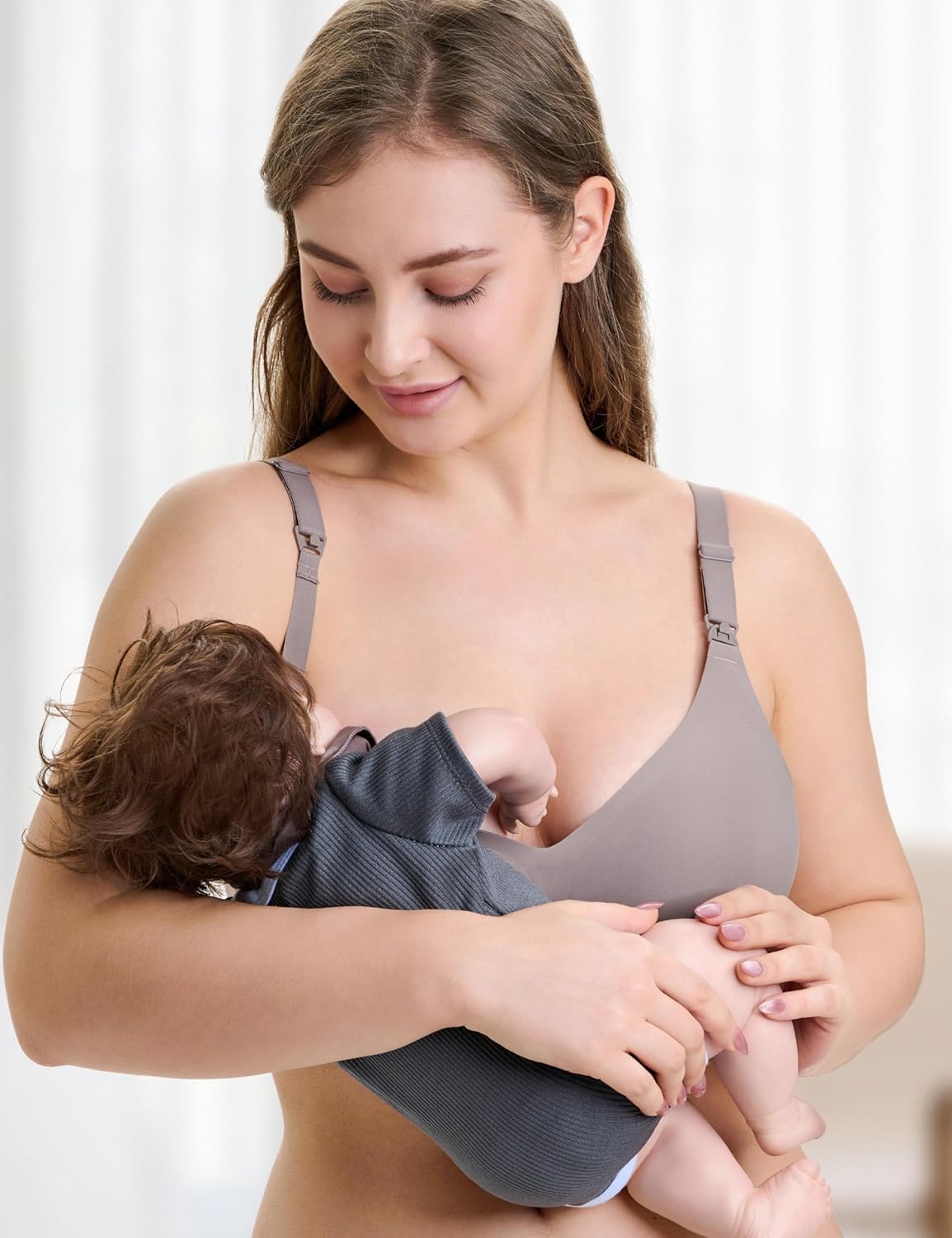 Nursing Bras for Breastfeeding, Seamless Wireless Comfort Maternity Bras for Pregnancy with Support - Image 4