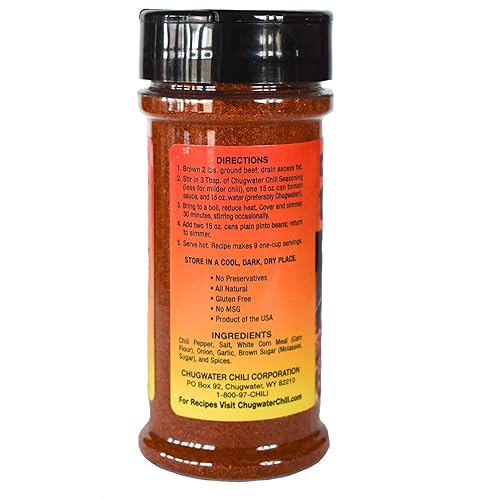 Miniatura 8 de Chugwater Chili Mezcla de condimentos gourmet de chile y condimento para tacos, tina de 16 onzas, receta de chile del Campeonato Estatal de Wyoming,