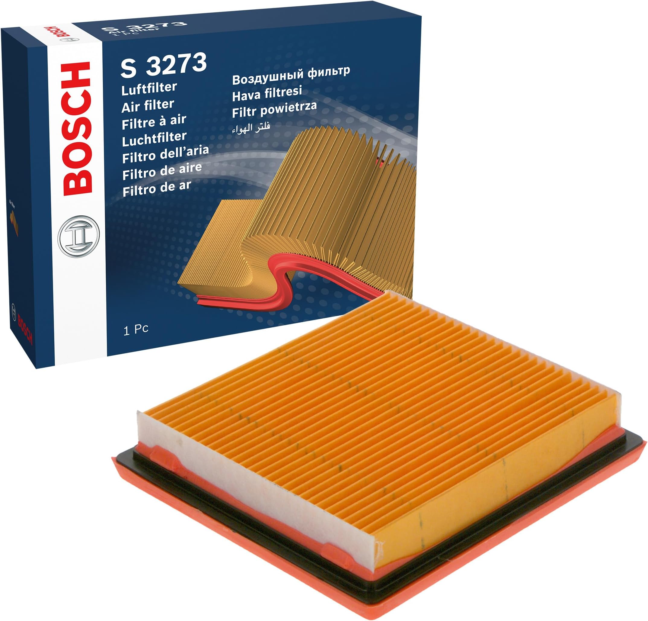BOSCH 1 457 433 089 Luchtfilter Lengte: 305 mm, Filter insert