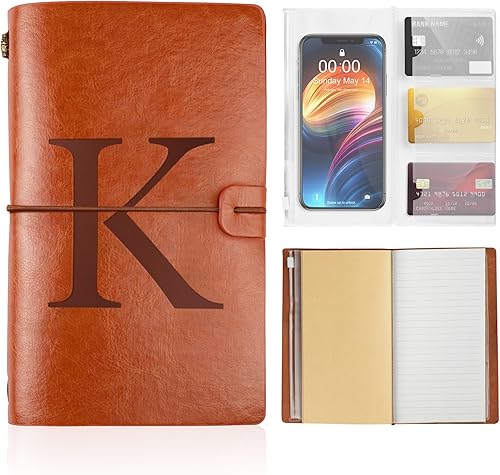 AUNOOL Diario de viaje recargable, diario de viaje para niñas, cuaderno en blanco, planificador diario, cuaderno de escritores de 4.7 x 7.9