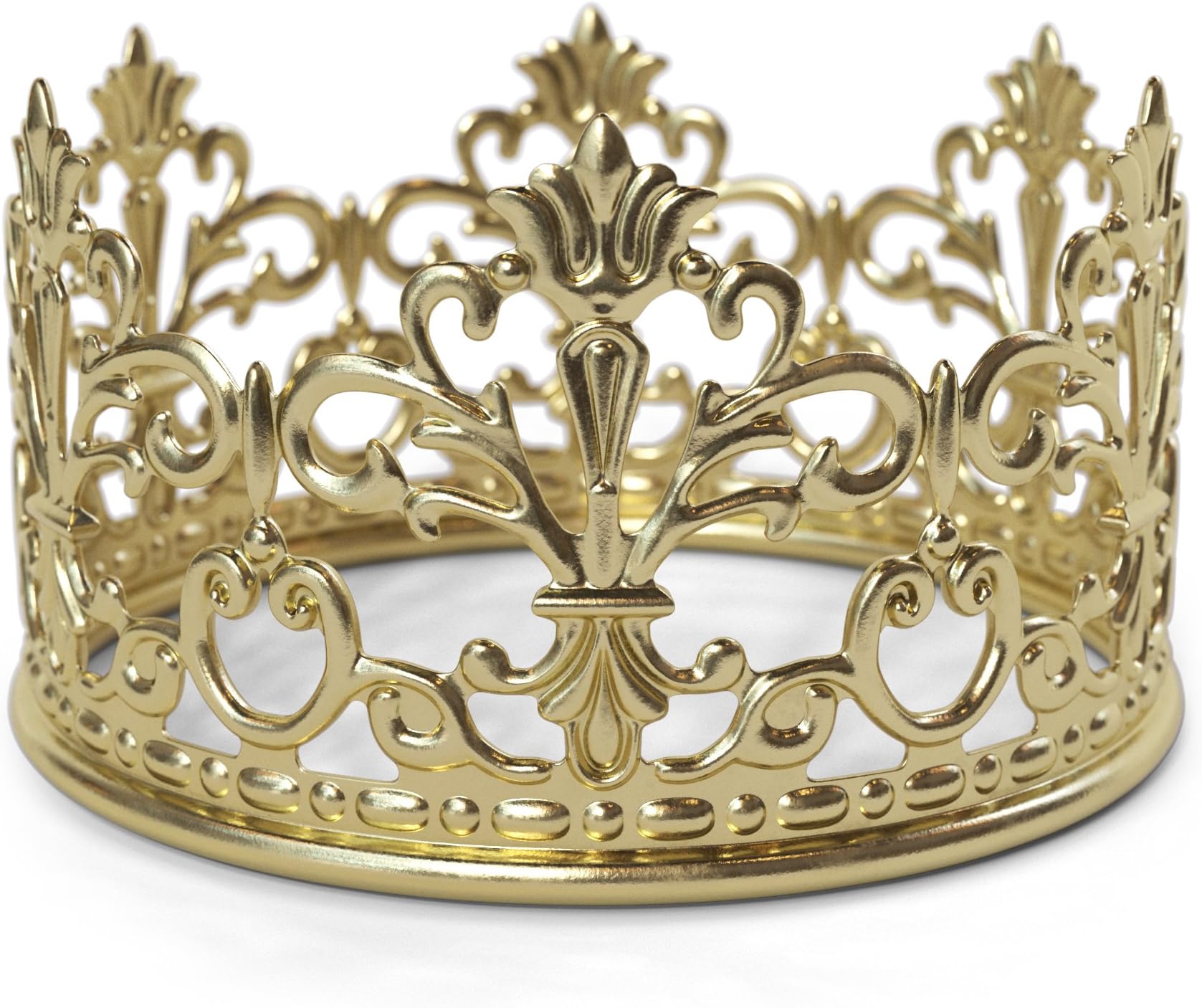 Crown Cake Topper by The Preppy Crown: Elegant Cake Decoration for King, Queen, Prince and Princess Themed Parties -Royal Birthday Cake Decoration for Babies, Kids, Men and Women (Gold, Small)