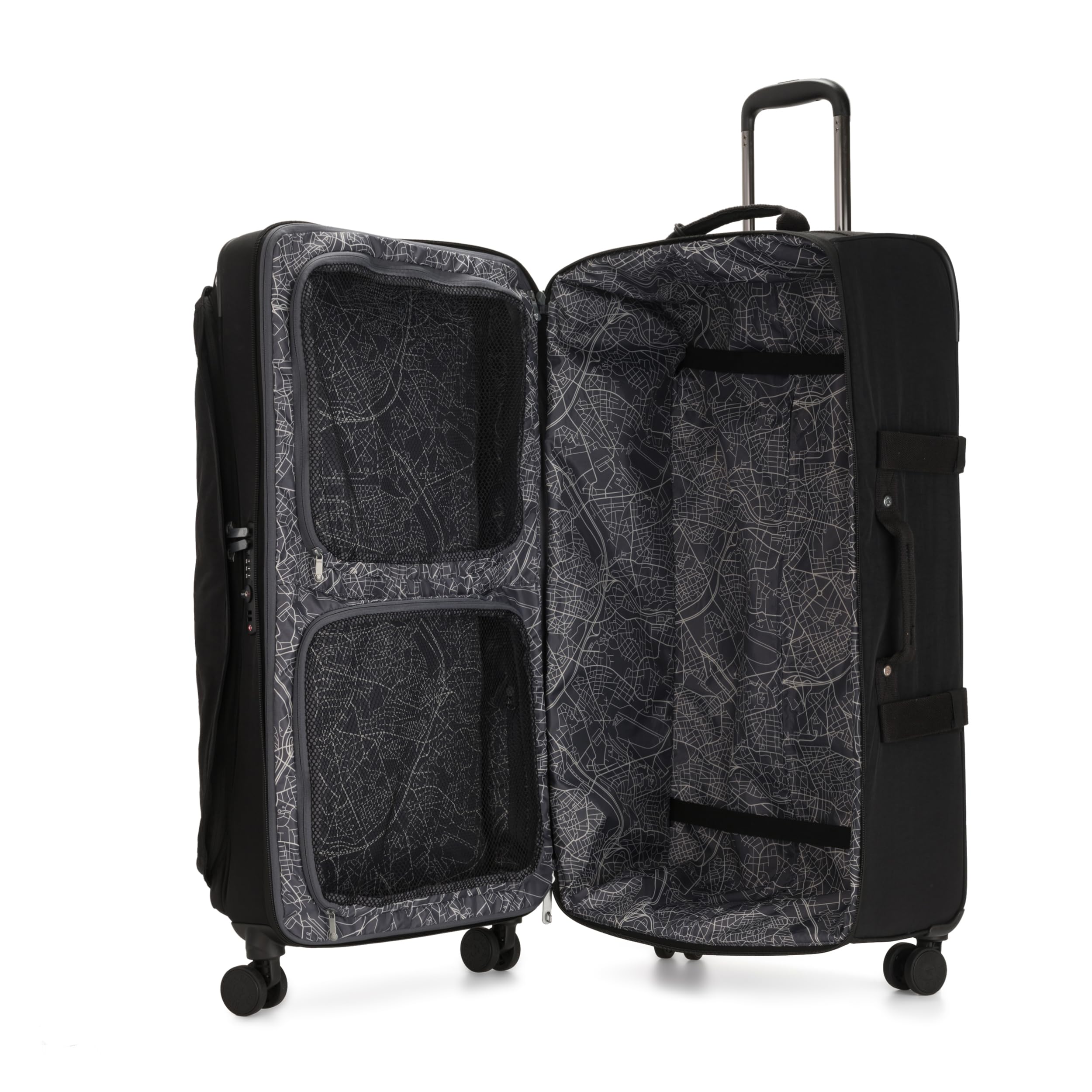 Kipling Spontaneous L, Valigia Donna, Black Noir, Taglia Unica
