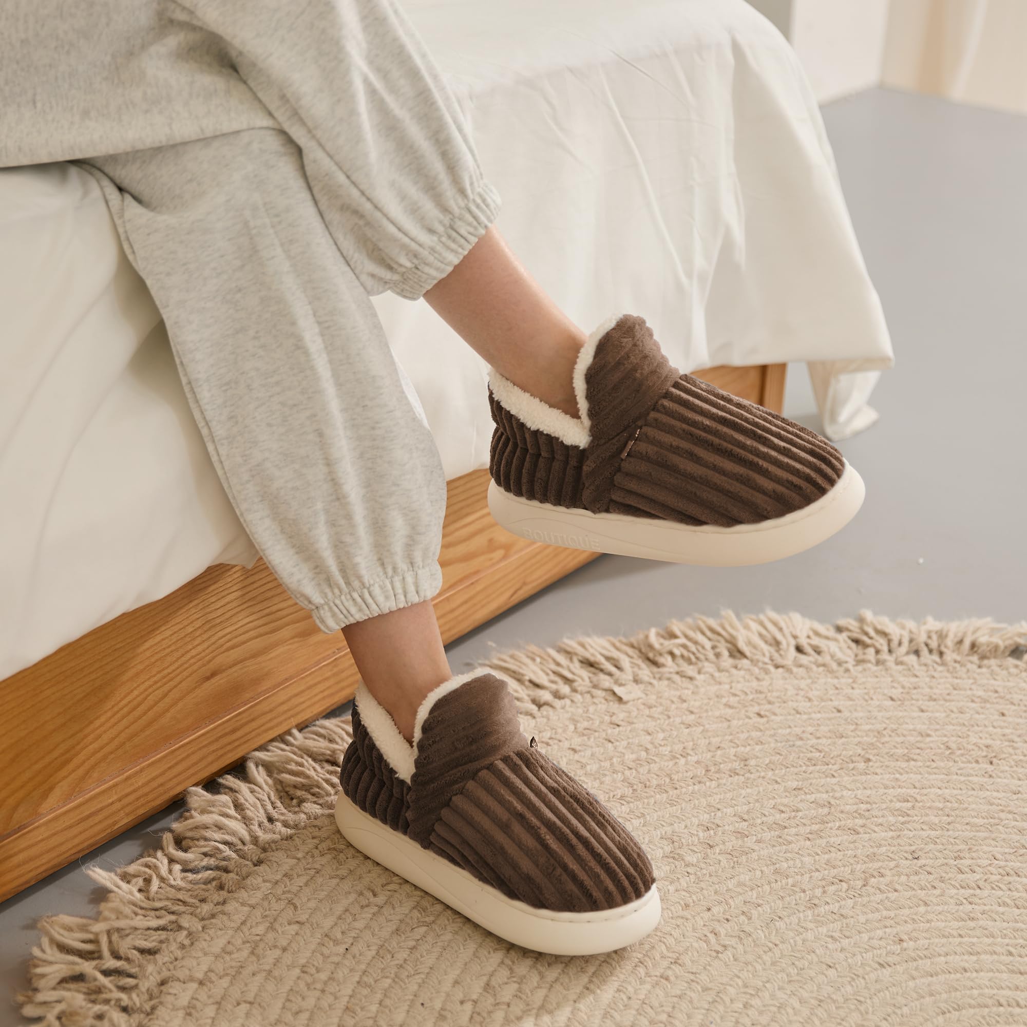 Donpapa Ciabatte Donna Uomo Invernali Pantofole Calde Peluche Chiuse Comode Memory foam Antiscivolo Inverno Scarpe