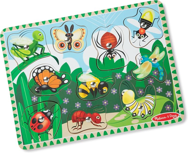 Magnetic Wooden Bug-Catching Puzzle Game (10 pcs)