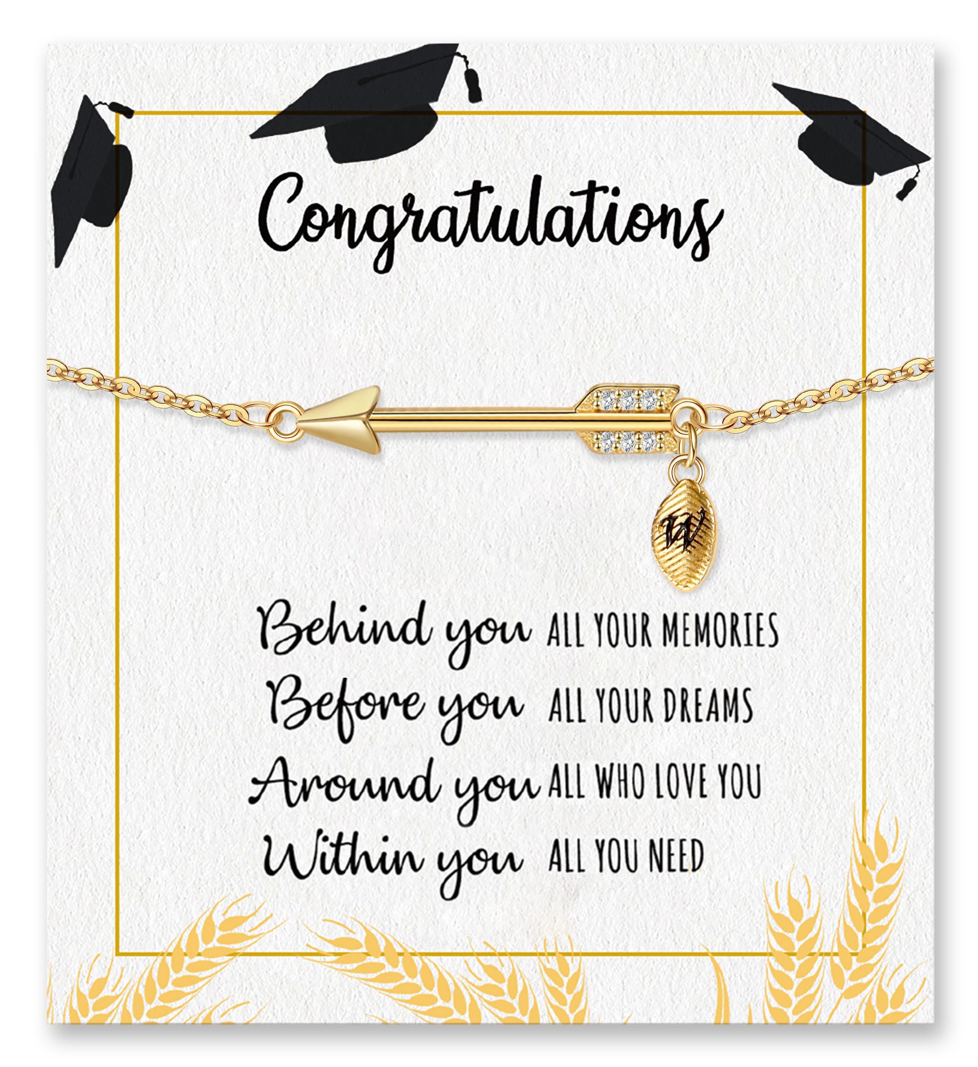 2026 Graduation Gifts, Graduation Gift for Her High School College Graduation Gifts for Teen Girls 5th 8th Grade Masters Degree Grads Initial Bracelets for Women Letter A-Z Charm Bracelet Daughter Niece Granddaughter Girlfriend Jewelry