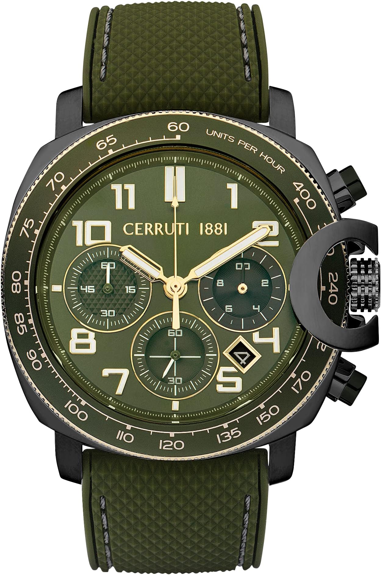 Cerruti 1881 Positano Round Silicone Band Analog Wrist Watch For Men - 53 mm