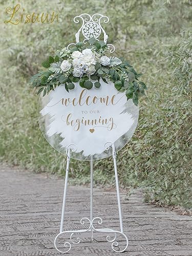 Miniatura 5 de Lisuun Flores de arco de boda, decoración floral artificial para ceremonia de boda y recepción, juego de flores grandes de tamaño estándar para