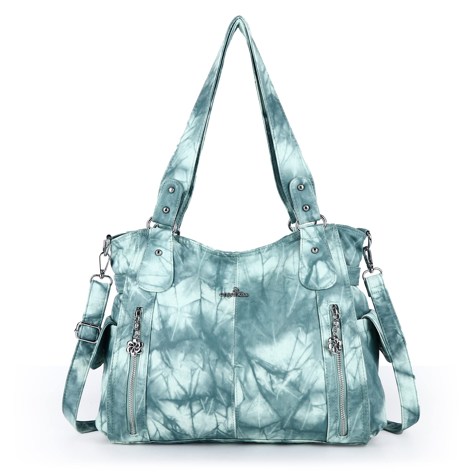 Angel Kiss Handbags for Womens Top-Handle Hobo Purse Roomy Casual Shoulder Bags PU Tote Satchel Purse for Women