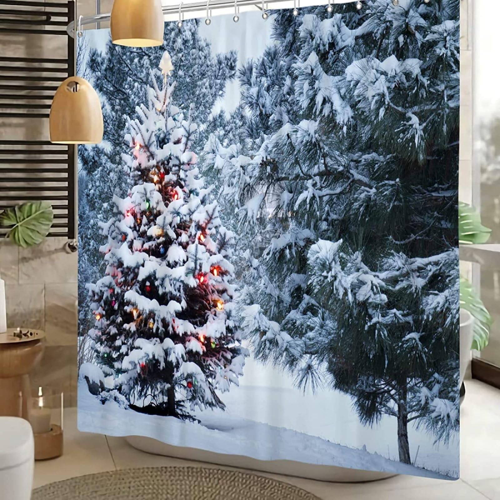 Rideau De Douche 180 X 200 Cm, Tissu Imperméable Et Anti-moisissure