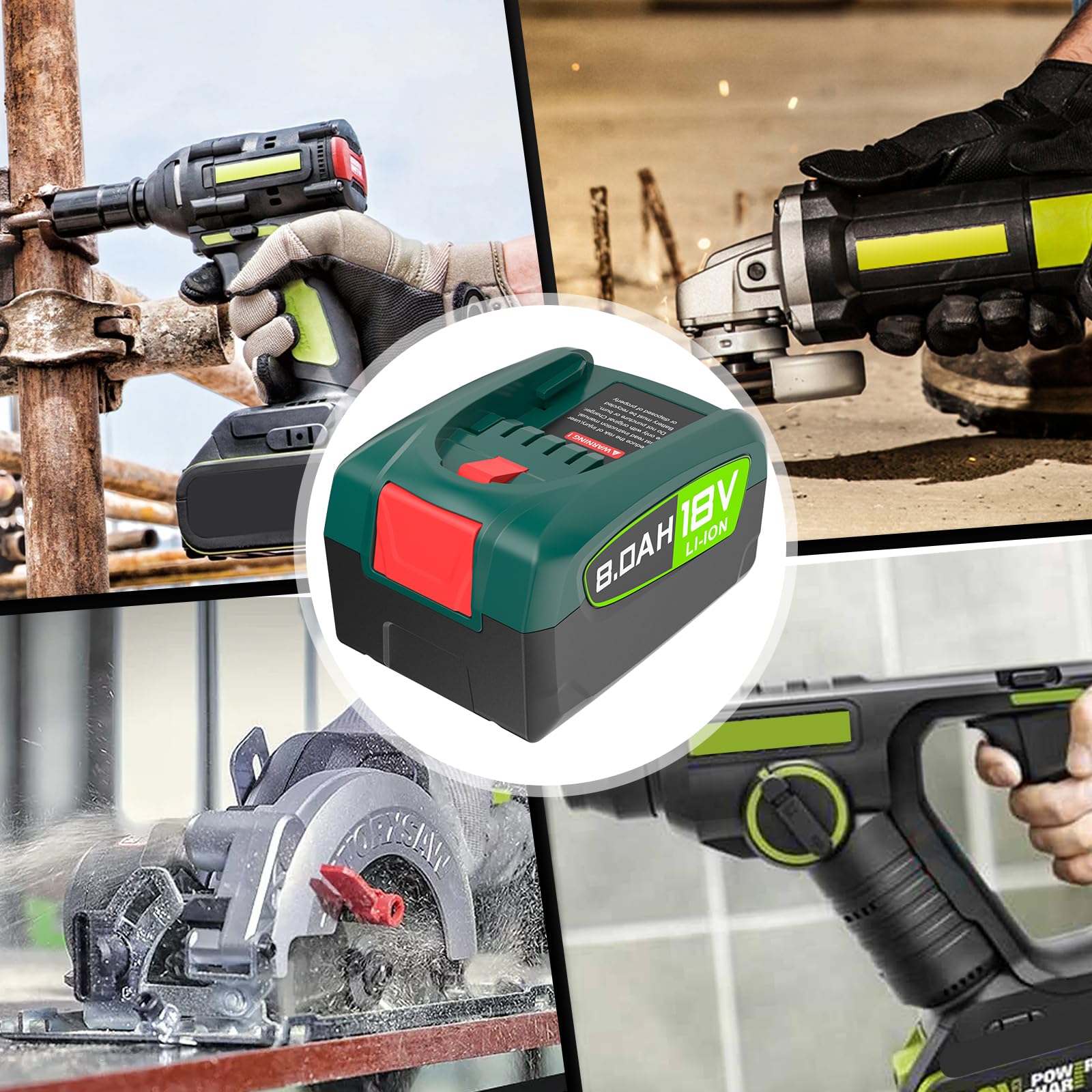 2×8000mAh Ersatzakku für Bosch 18V PBA/PSB/PSR Serie, Kompatibel mit Bosch Grünwerkzeuge Haus & Garten, Gardena 18V Akku (Nicht kompatibel mit Unlimited Staubsauger)