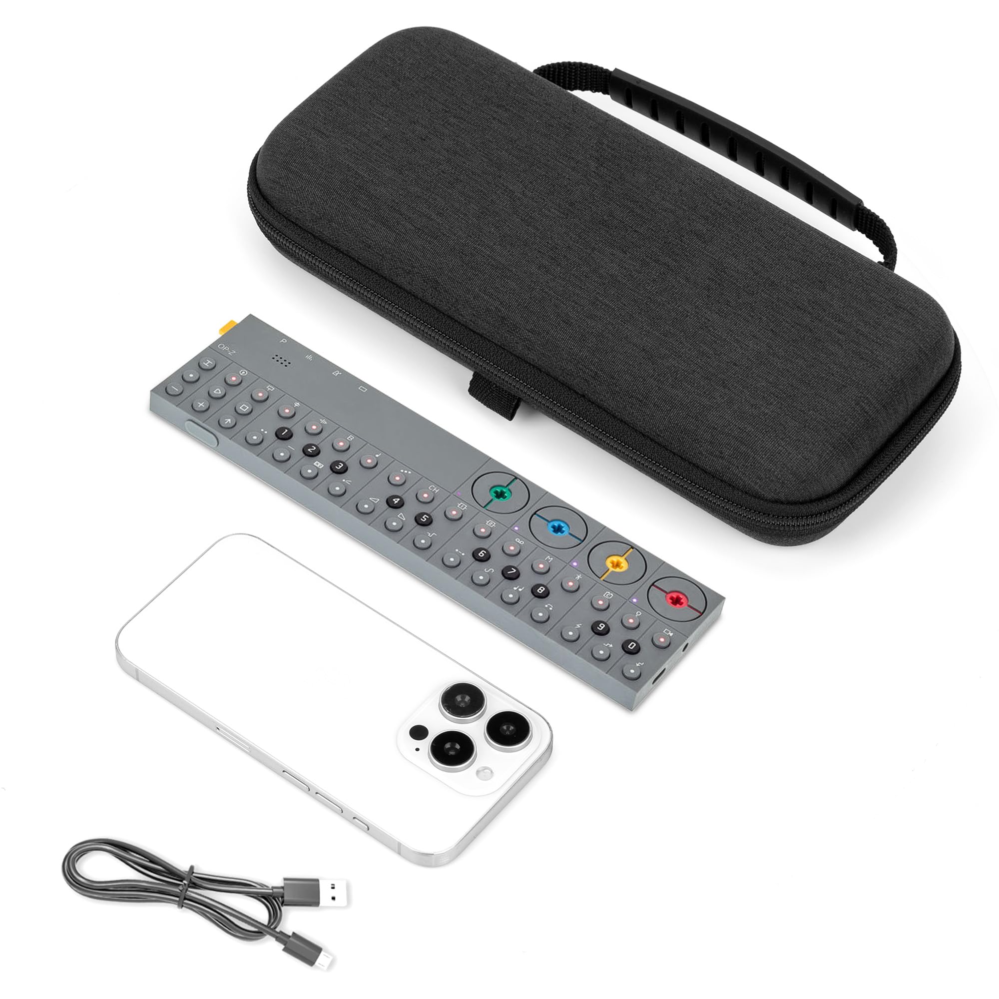 GEEKRIA Hartschalen-Reise-Tragetasche, kompatibel mit Teenage Engineering OP-Z Portable Sequencer, Synthesizer, Drum Machine Bag (Dunkelgrau)