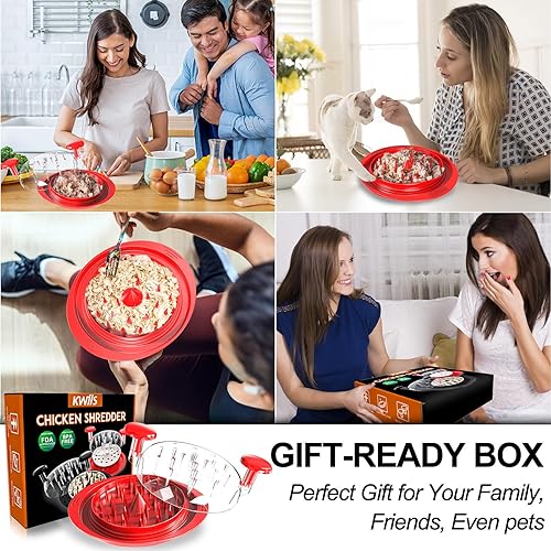 Miniatura 8 de Trituradora de pollo, herramienta grande de trituración de pechuga de pollo de 11 pulgadas con base antideslizante, máquina trituradora de carne,