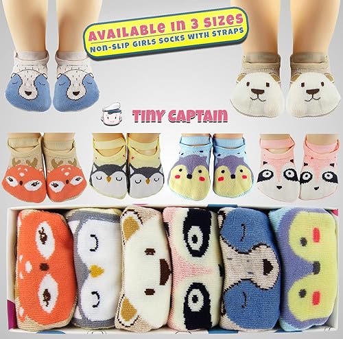 Miniatura 7 de Calcetines de agarre para bebés y niñas pequeñas correas de agarre de 1 a 3 años calcetines antideslizantes de animales de 1 a 1 año juego de regalo