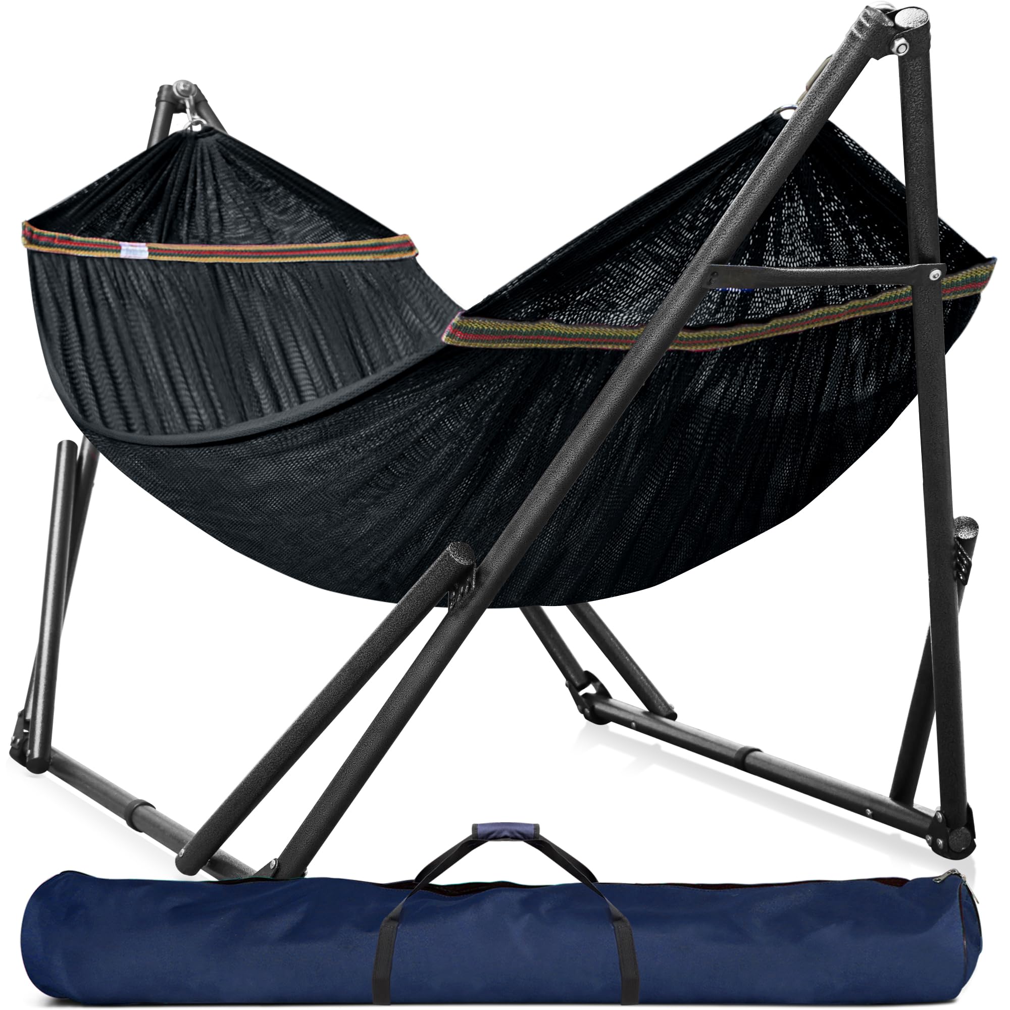 Tranquillo 2-Person 600lbs Instant Hammock with Stand, Black