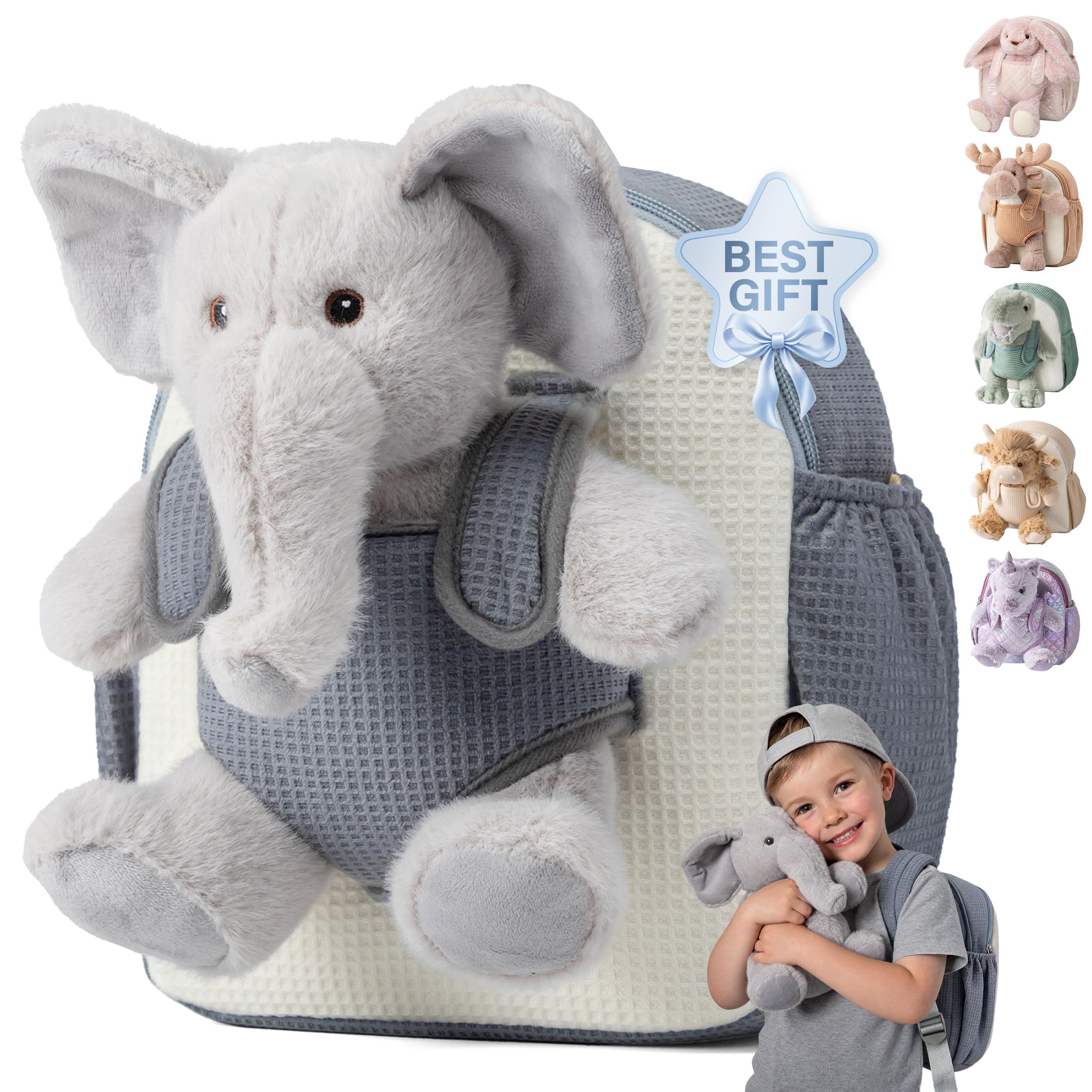 Photo 1 of Moonkie Hug & Go Elephant Toddler Backpack