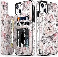 Vista 196 de LETO para iPhone 15 Pro Funda tipo cartera - Tapa tipo folio con patada - Diseños de moda - Tarjetero - Funda protectora para mujeres y niñas - 6.1