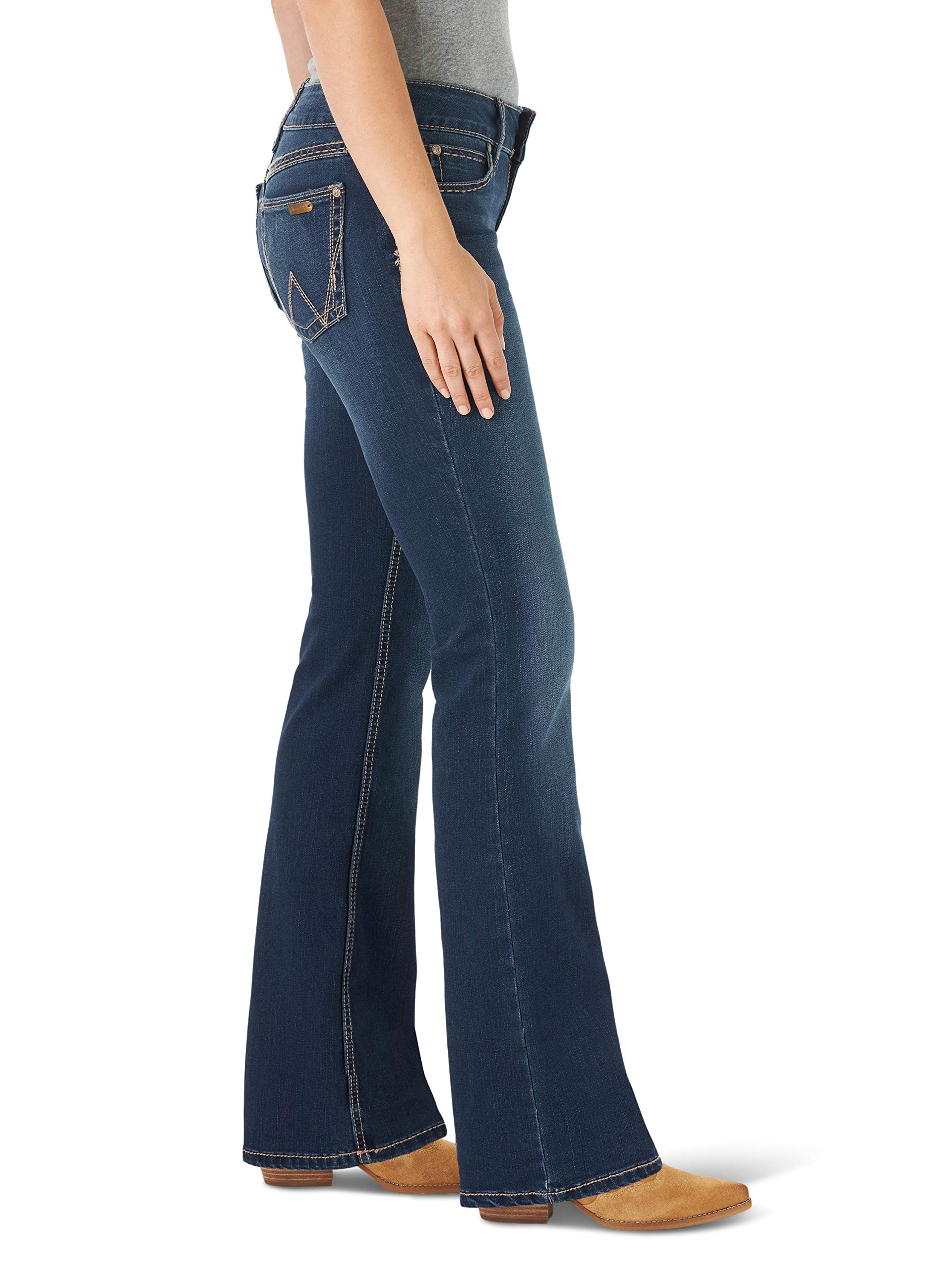 Wrangler Damen Retro Mid Rise Boot Cut Jeans, dunkle Waschung, 0W x 34L – Ansicht 2