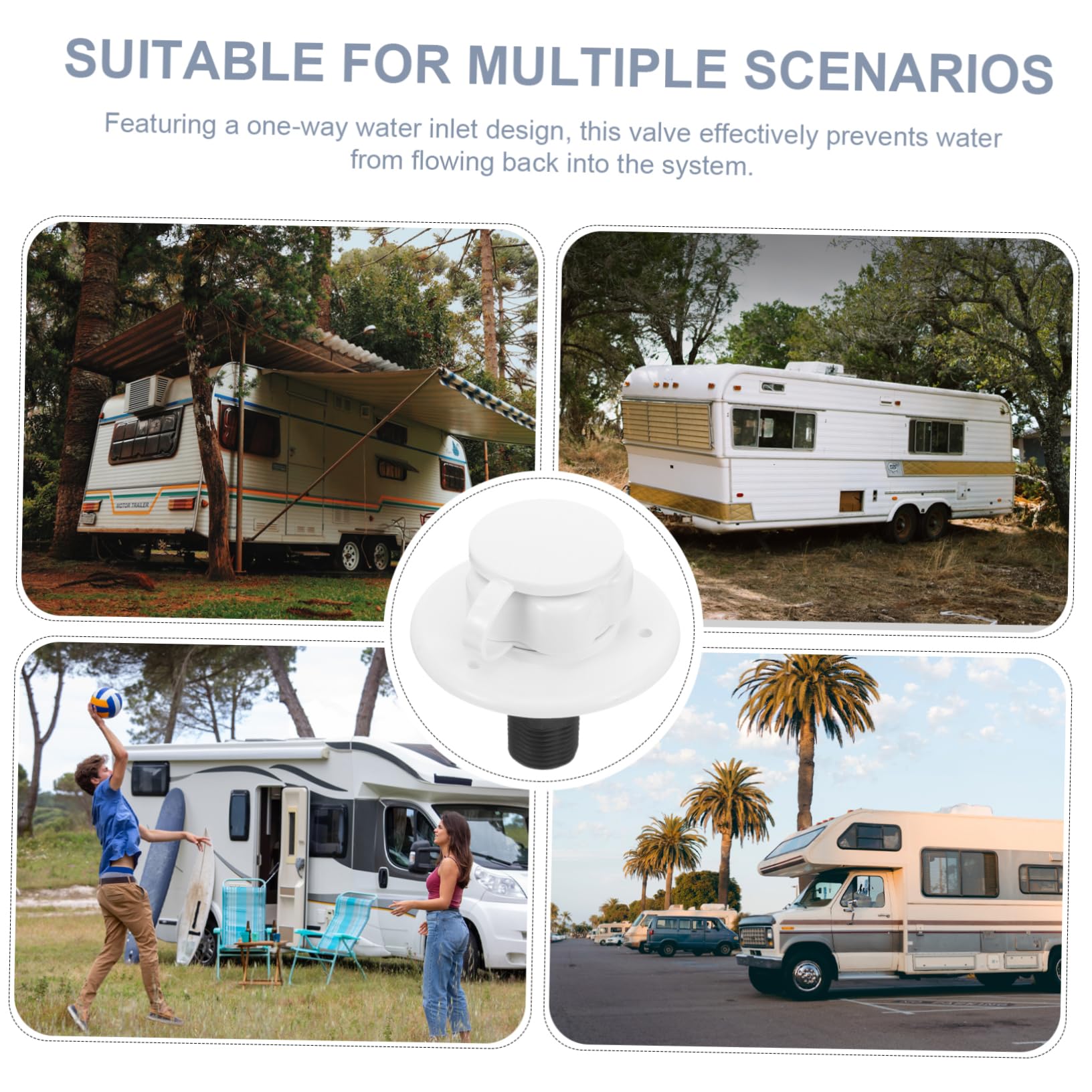 Gatuida 5pezzi Valvola Di Ingresso Per Camper Connessione Sicura e Facile Installazione Per Riempimento Serbatoi Accessorio Per Veicoli e Modifiche Rv