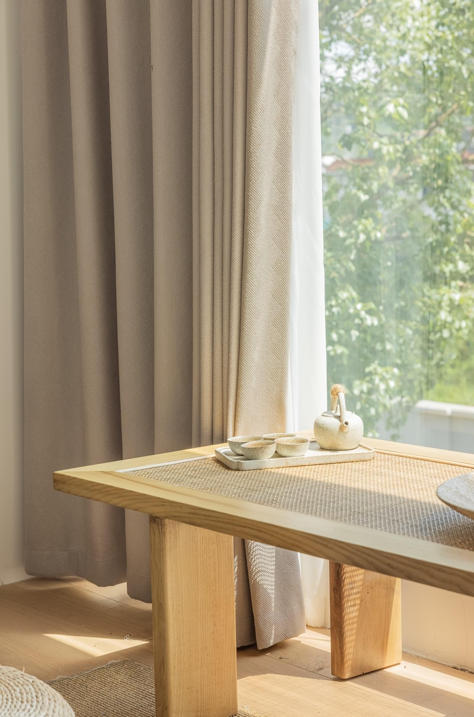 Wycian Landhausstil Verdunklungsstoff Hell 2 Er Chenille Jacquard Volltonfarbe H115 X B86Cm für Schlafzimmer