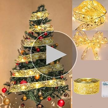 Amazon.co.jp: TIKALON クリスマスツリー飾りリボン クリスマス