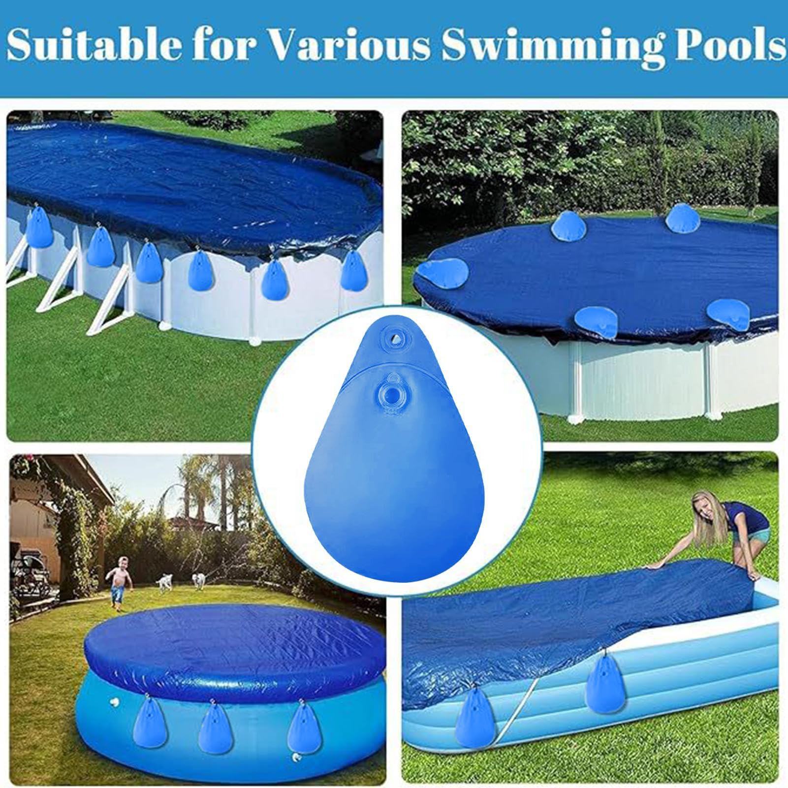 Pesas para cubierta de alberca, bolsas de agua gruesas resistentes | Anclajes de cubierta a prueba de fugas y viento | Accesorio duradero para piscina enterrada para bañera de hidromasaje