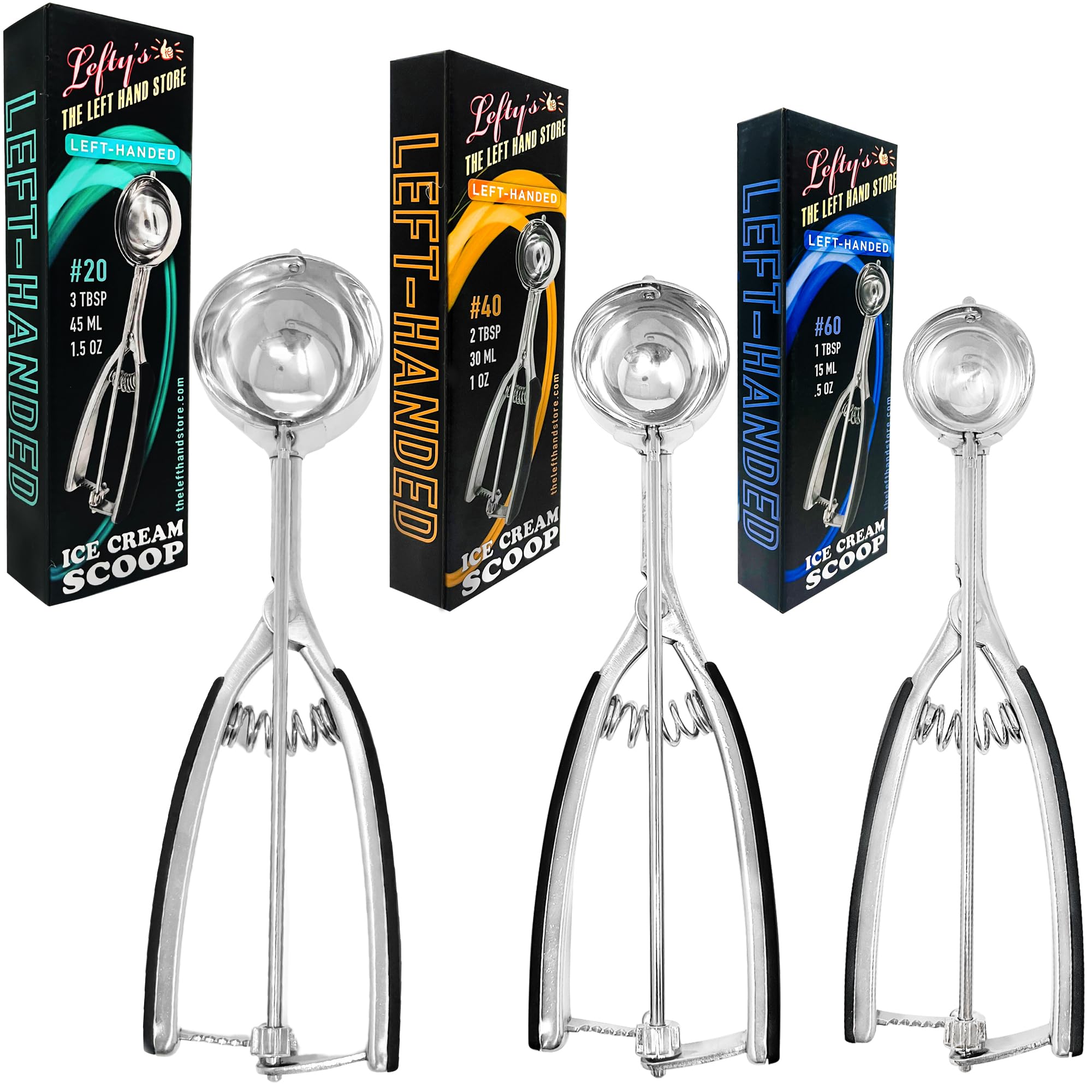 Amazon.com: Lefty's Left handed Ice Cream Scoop Set of 3 - #20, 40