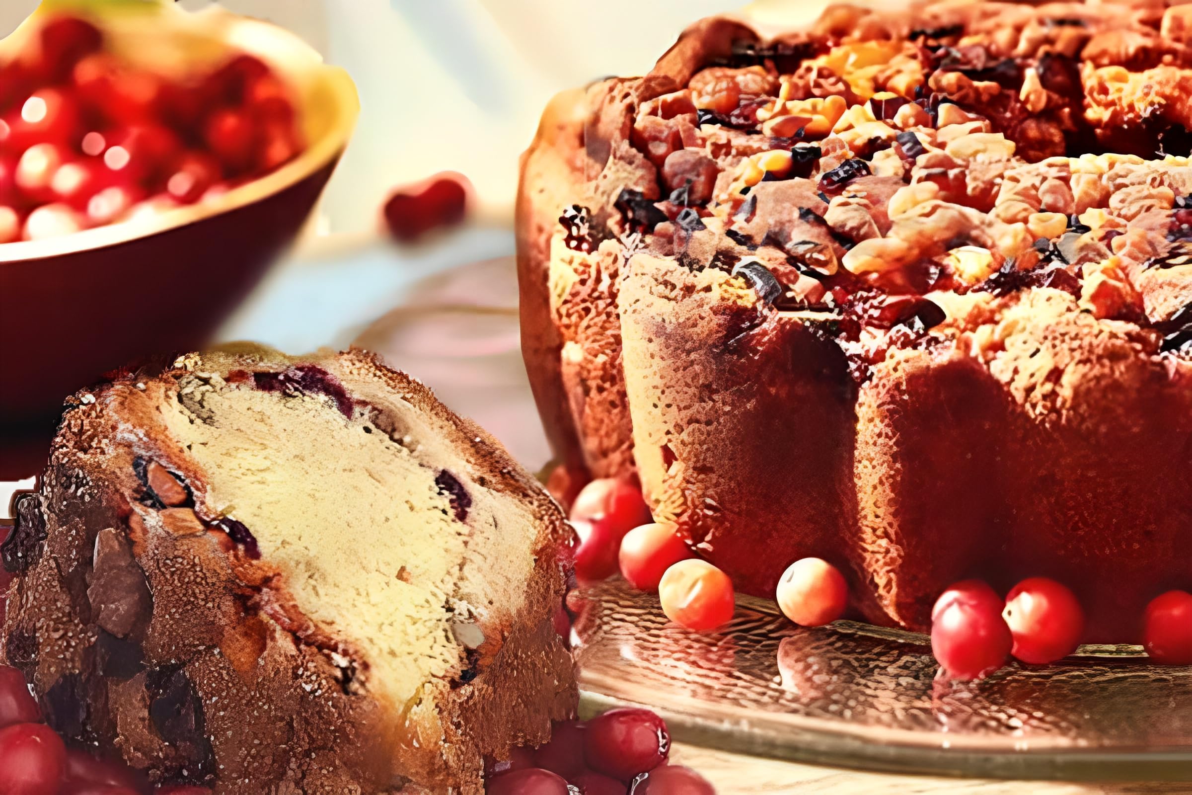 My Grandma's Cape Cod Cranberry Coffee Cake - Moist & Fresh - Kosher Certified - Naturally Sweetened Trans Fat-Free Coffee Cakes Cinnamon Walnut Streusel 1.75 Pounds