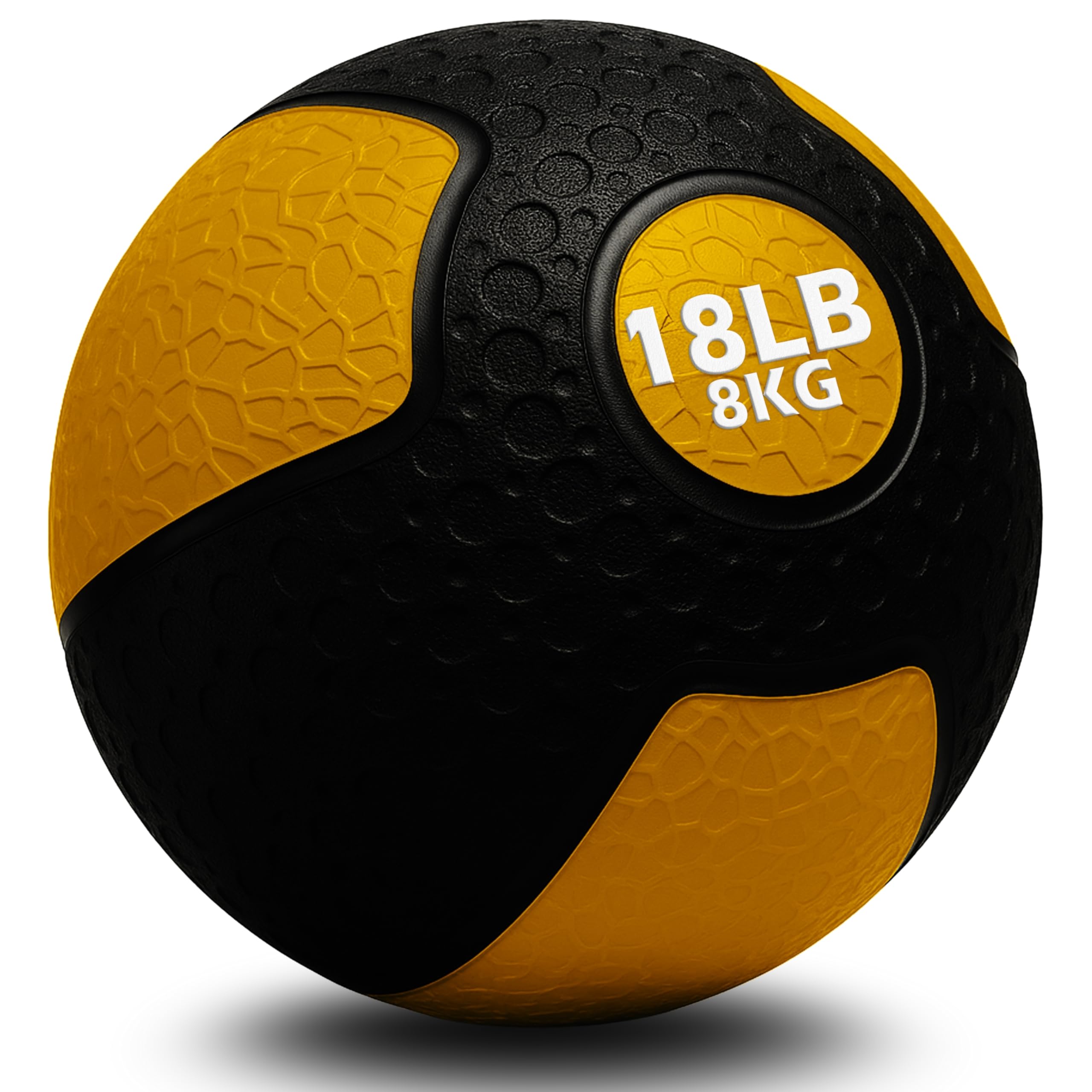 Senshi Japan Rubber Medicine Balls 2LBS - 20LBS (1KG - 10KG), Weighted Slam Ball, No Bounce, Non Slip Exercise Fitness HIIT (18 LBS (8KG))