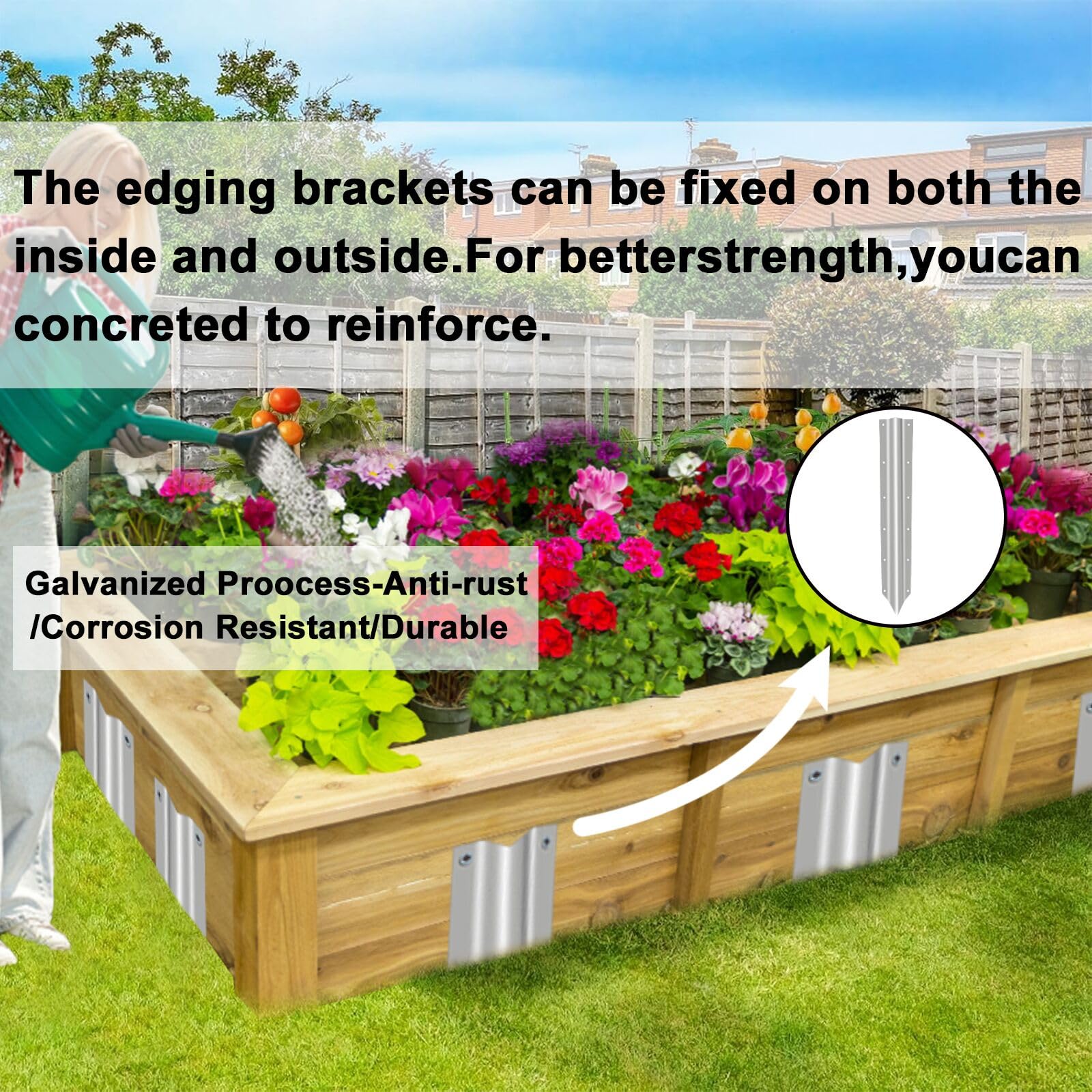 10 pack Sleepers Brackets, Sleeper Stakes for Driveway Heavy Duty Galvanised Steel Railway Sleeper Bracket - Image 4