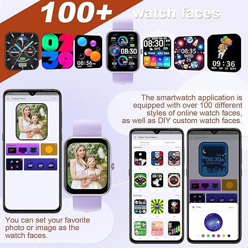 Miniatura 6 de PTHTECHUS Reloj inteligente para niños, 1.83 pulgadas, rastreador de actividad física para jóvenes, con monitor de frecuencia cardíacasueño, 37