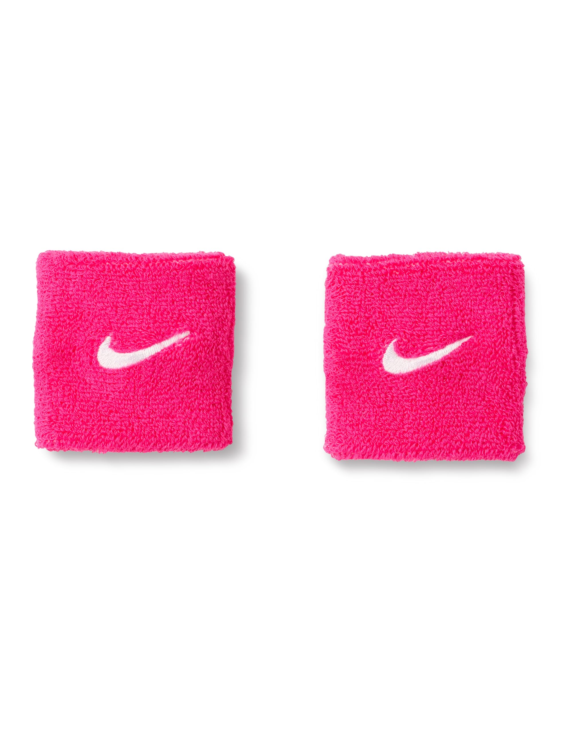 Nike Swoosh Classic Wristbands 2-Pack Sweatbands Tennis Fitness Running Wristbands Sports, Vivid Pink/White, One Size