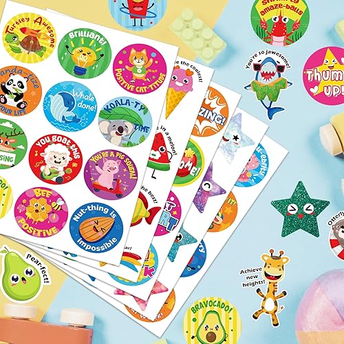 Miniatura 4 de HOWAF 288 calcomanías motivacionales para niños, calcomanías inspiradoras de dibujos animados para entrenamiento, recompensa, escuela, aula,