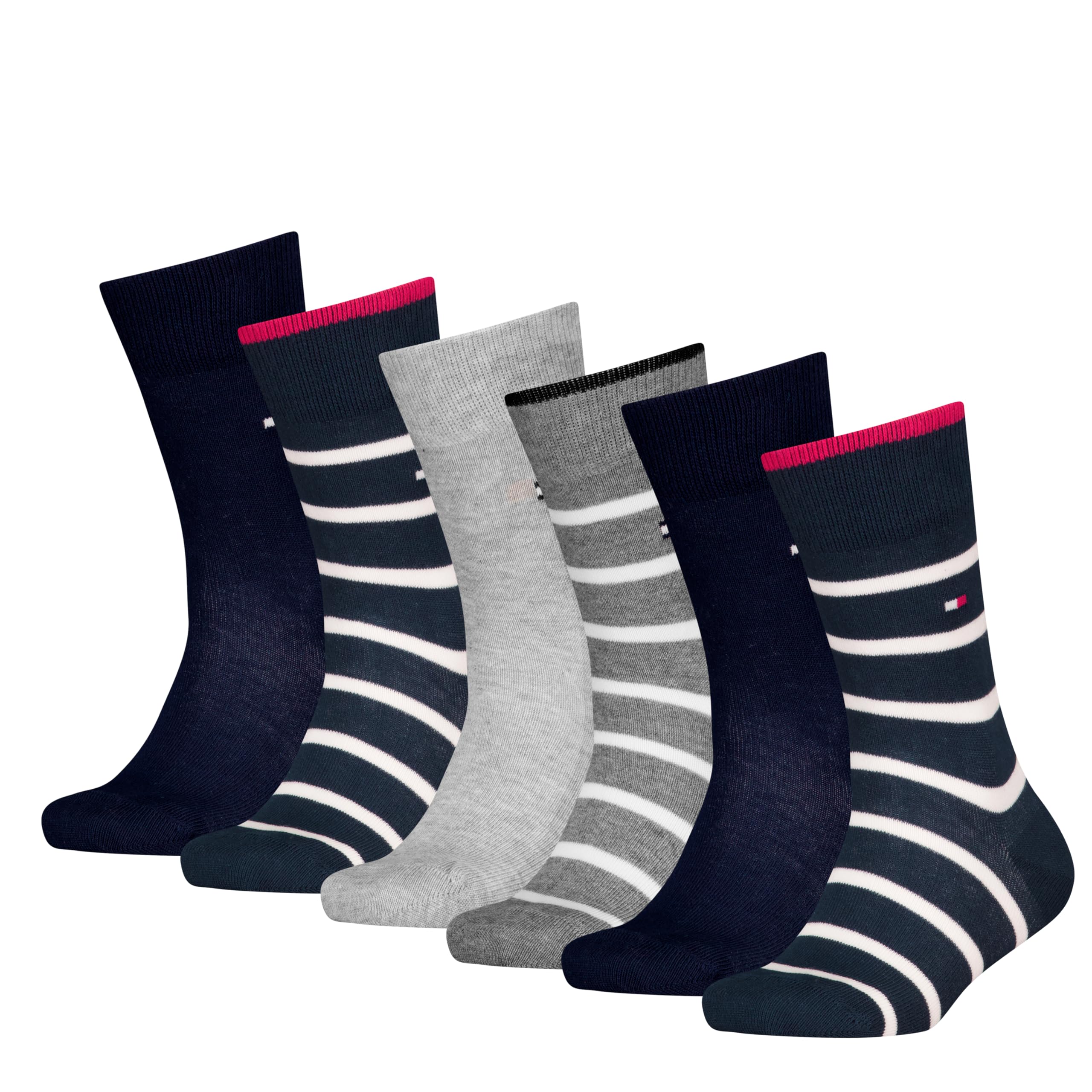 Tommy Hilfiger Unisex Kids Breton Stripe Classic Sock, Blau/Grau, 6-8 UK