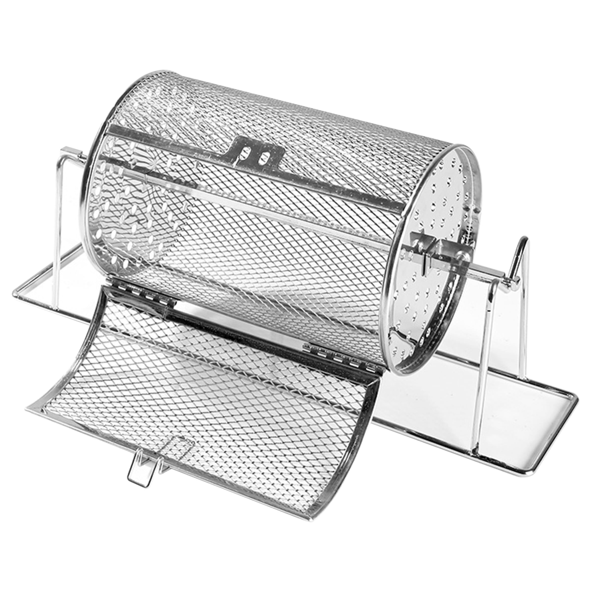 Xoeryoy Raffle Drum, Metal Raffle Ticket Spinner With Stable Mesh Frame & Easy Access Opening - Silver