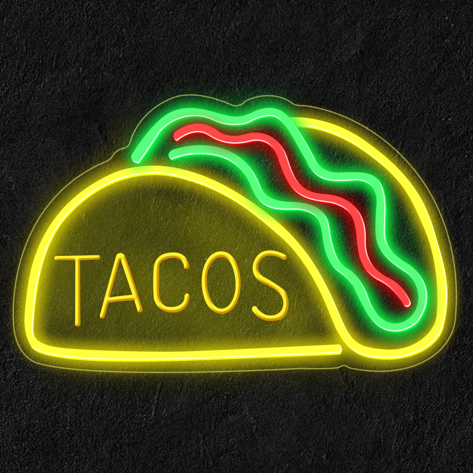 Tacos Restaurante LED Neón Cartel Luminoso Hogar Decoración Decoración Coffee Shop Bar Sorbete Decoración Regalo Personalizado Cartel de Bienvenida