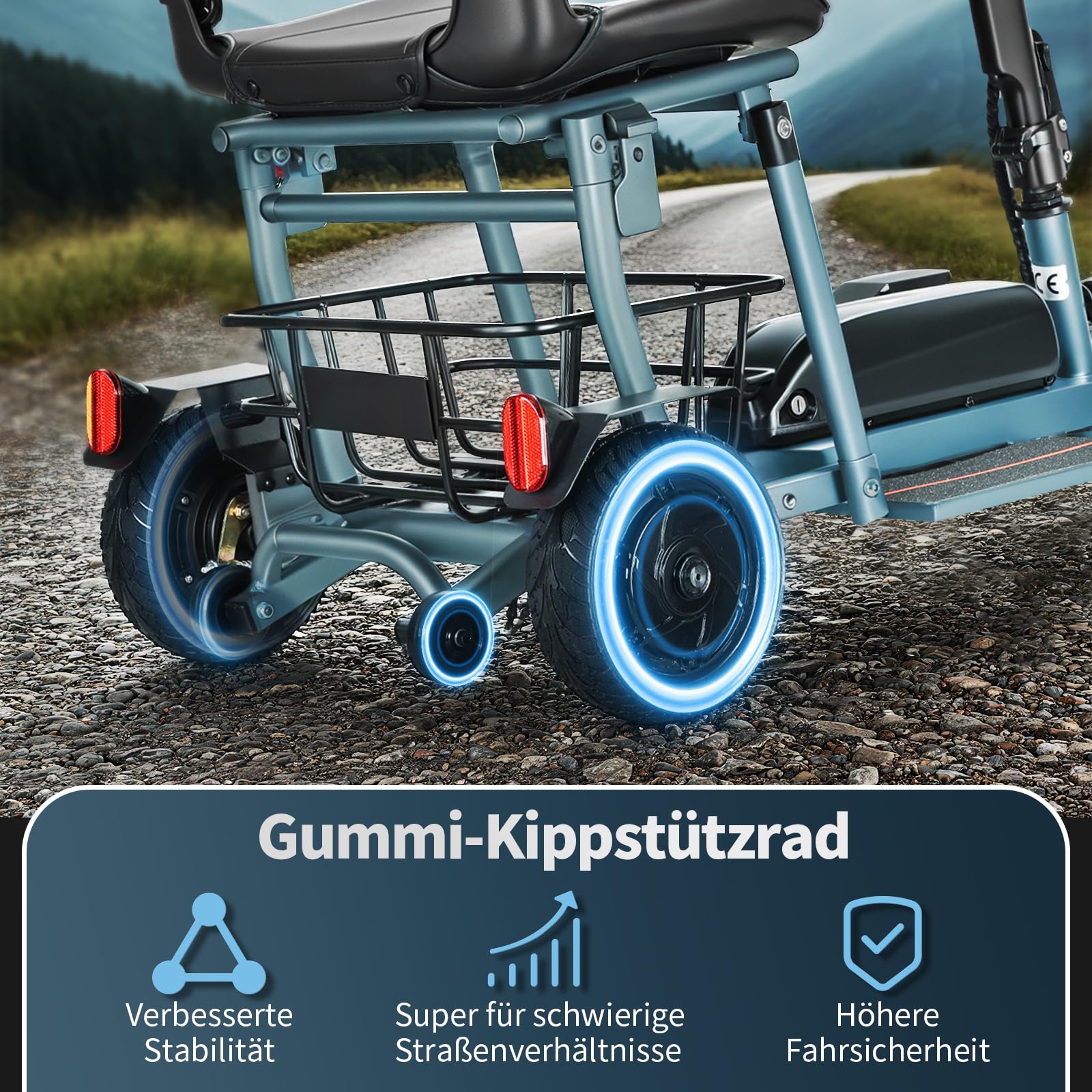 Elektromobil 15 km/h 4-Rad Klappbar seniorenmobil