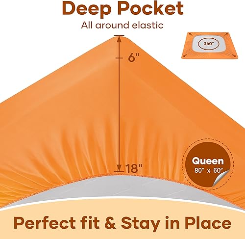 Miniatura 10 de OhGeni Protector de colchón 100% impermeable, sábana bajera con bolsillos profundos, material suave transpirable sin ruido de alta calidad, funda de