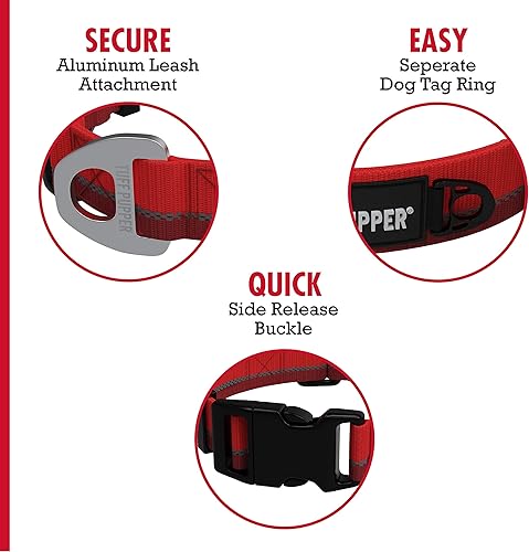 Miniatura 4 de Tuff Pupper Collar de perro resistente  Collar resistente para perro  Collar reflectante para perro con clip de correa de aluminio en D  Accesorio