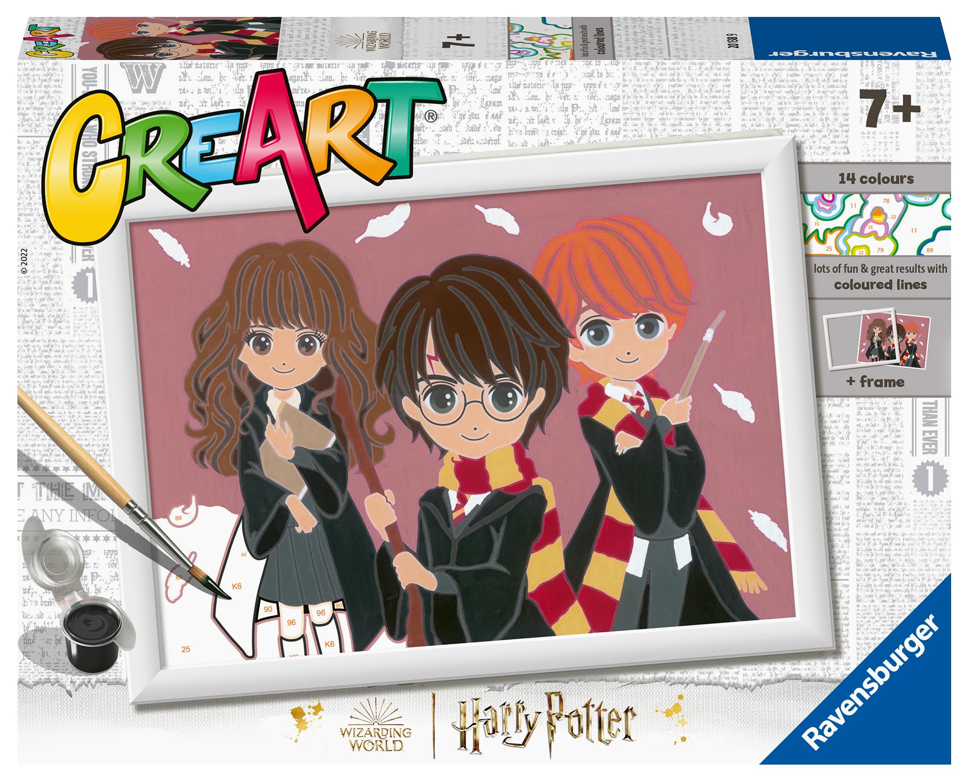 Ravensburger - Creart Serie D Harry Potter: Il Trio Magico | Kit Pittura Bambini | Dipingere Con I Numeri Include Tutto Il Necessario | Giochi Bambini 9 Anni O Più | Creart 9 Anni