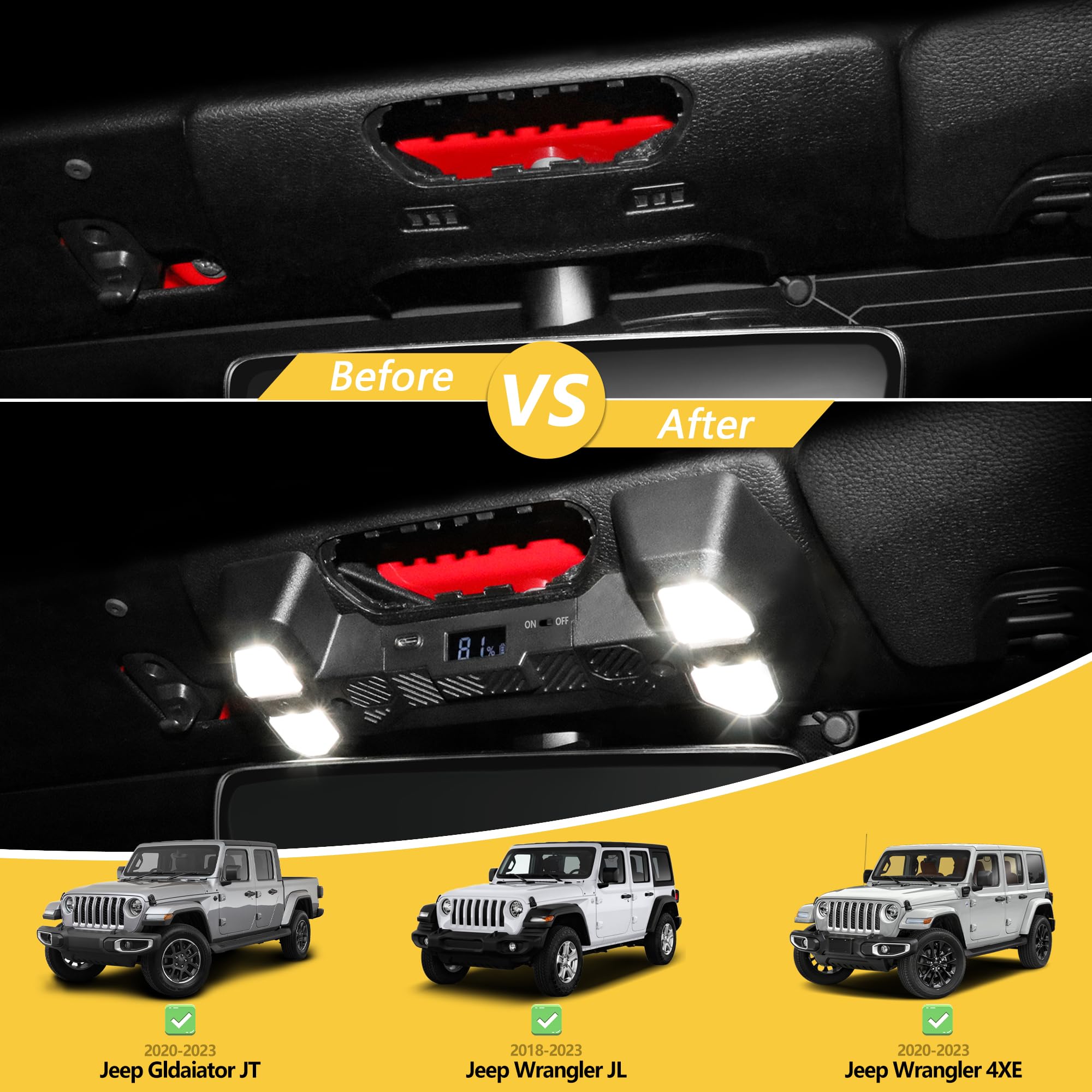 Jeep Wrangler JL Gladiator JT ルームランプ Amazon.com: Sukemichi Interior Map Light Compatible With Jeep
