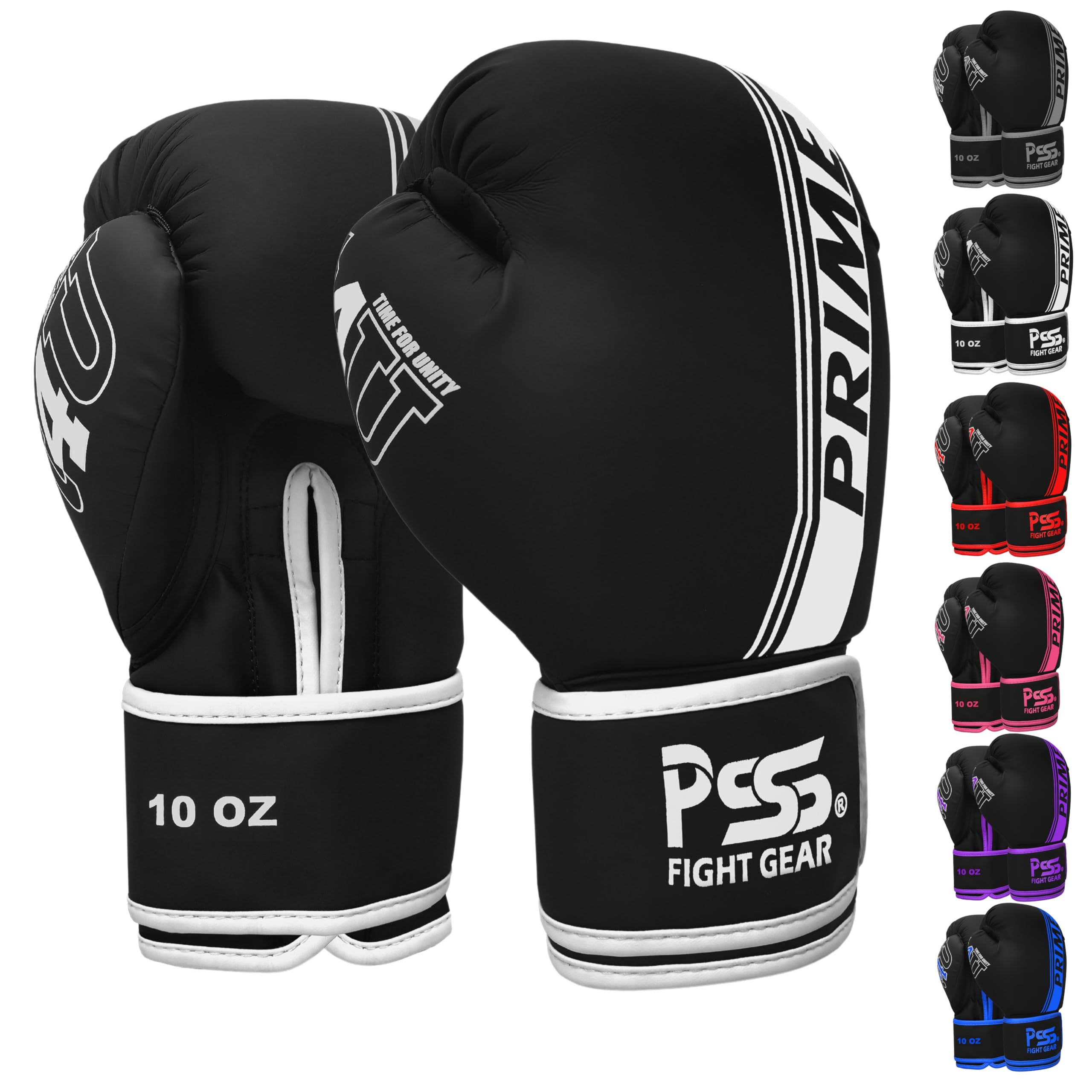 PSS Boxing Gloves for Kids/Youth Training Sparring, Kickboxing, Muay Thai, MMA, Heavy Punching Bag Mitts Focus Pads Workout Durable PU Leather, High-Density Foam Padding 4 6 8 10 Oz (White, 6 oz)