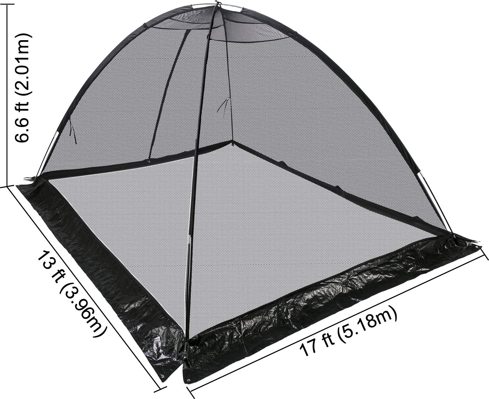 Happybuy Pond Cover Dome, 13x17 FT Garden Pond Net, 1/2 inch Mesh Dome Pond Net Covers with Zipper and Wind Rope, Black Nylon Pond Netting for Pond Pool and Garden to Keep Out Leaves Debris and Animal