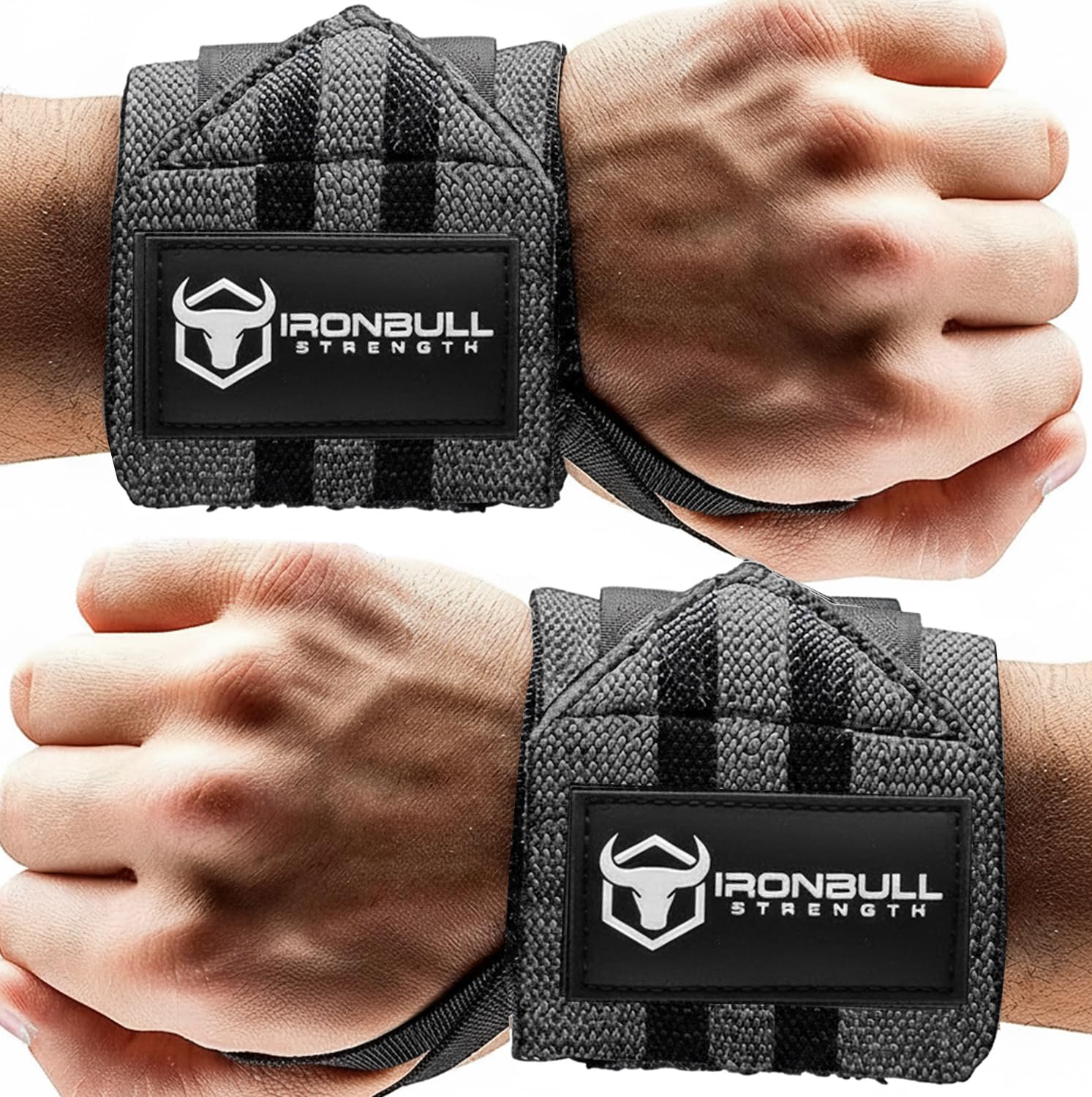 Weightlifting & Powerlifting Wrist Wraps (18") - Premium Quality Weight Lifting Wrist Straps with Thumb Loop - Best Gym Bench Dip Wrist Wraps