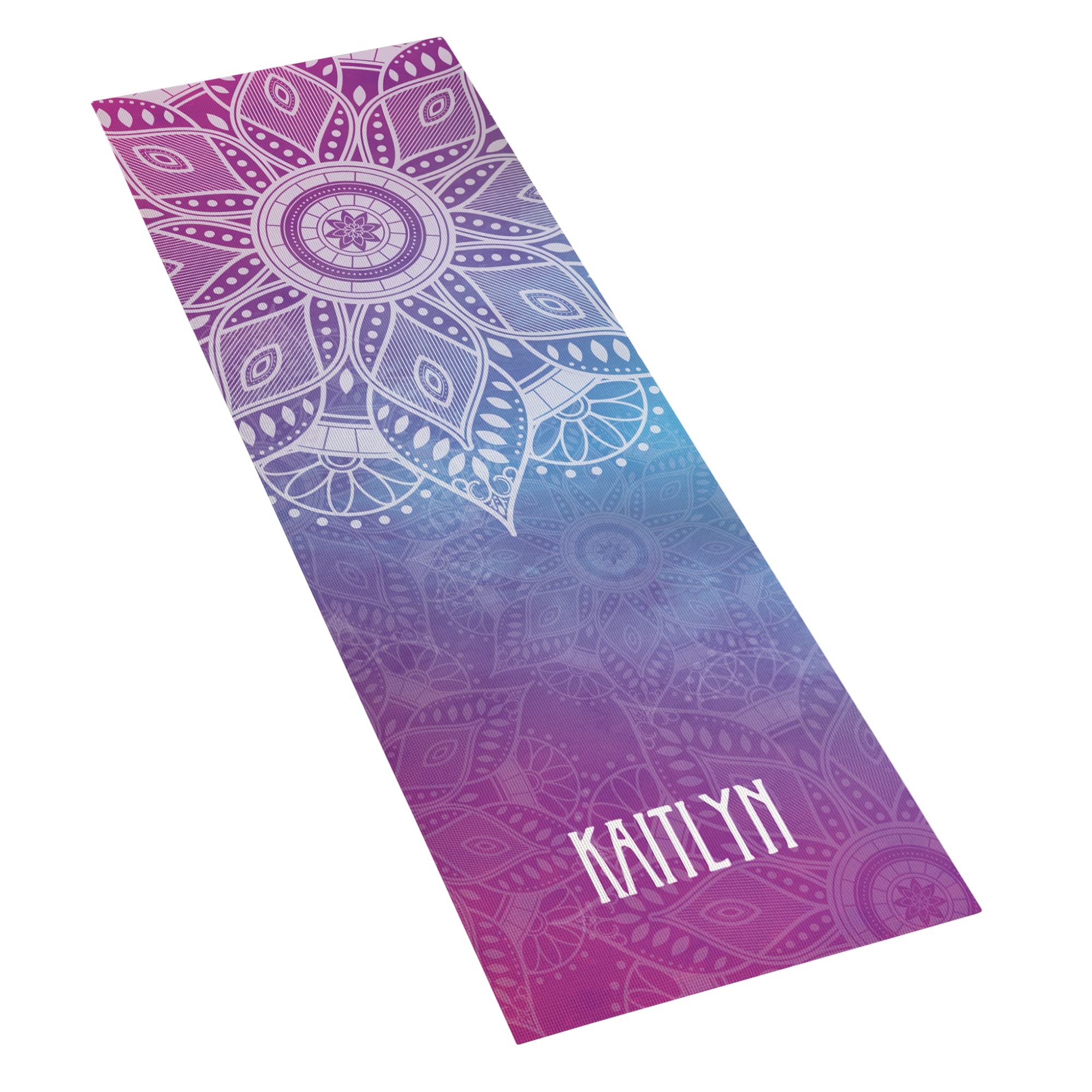 Personalization Universe Mandala Personalized Yoga Mat, Non-Slip with Name Customization, Thick Workout Mat for Yoga, Pilates and Gym, Easy Portability, Available in 4 Stylish Colors