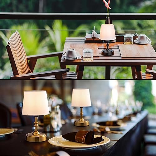 Miniatura 6 de O'Bright Seraph mini - Lámpara de mesa LED inalámbrica con atenuador, batería recargable integrada, brillo de 3 niveles, lámpara de mesa de patio,