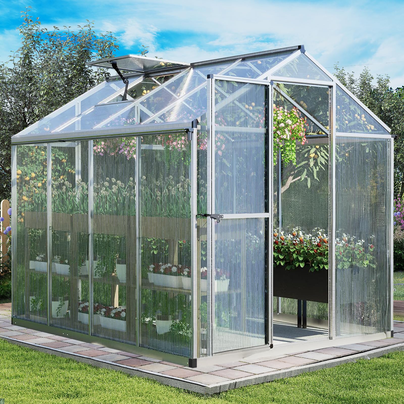 Aoodor 6 x 8 Ft Walk-in Greenhouse