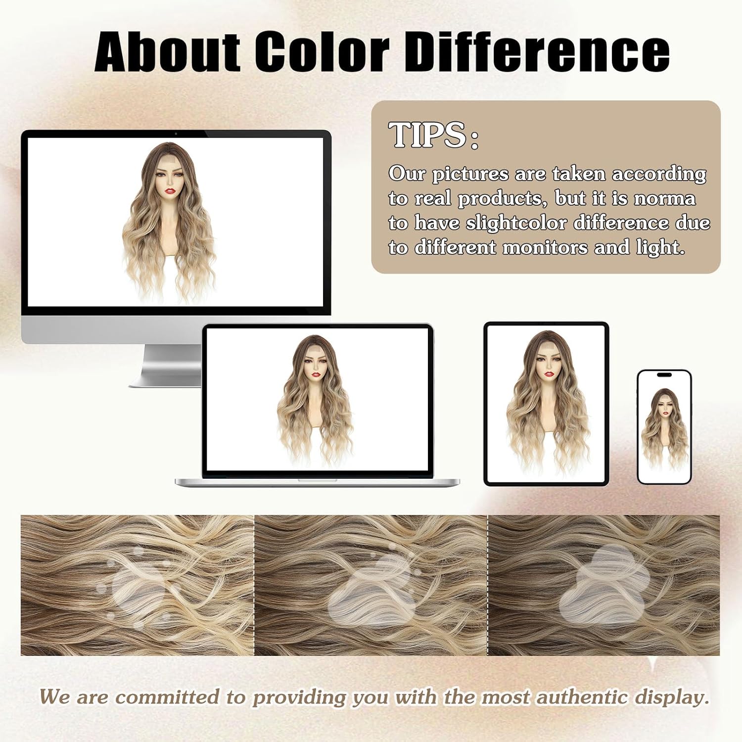 NAYOO Long Wavy Wigs for Women Middle Part Brown to Blonde Wig Synthetic Heat Resistant Fiber Women Wigs for Daily Party Use 26 Inch (Brown to Blonde,26 Inch) - Image 8