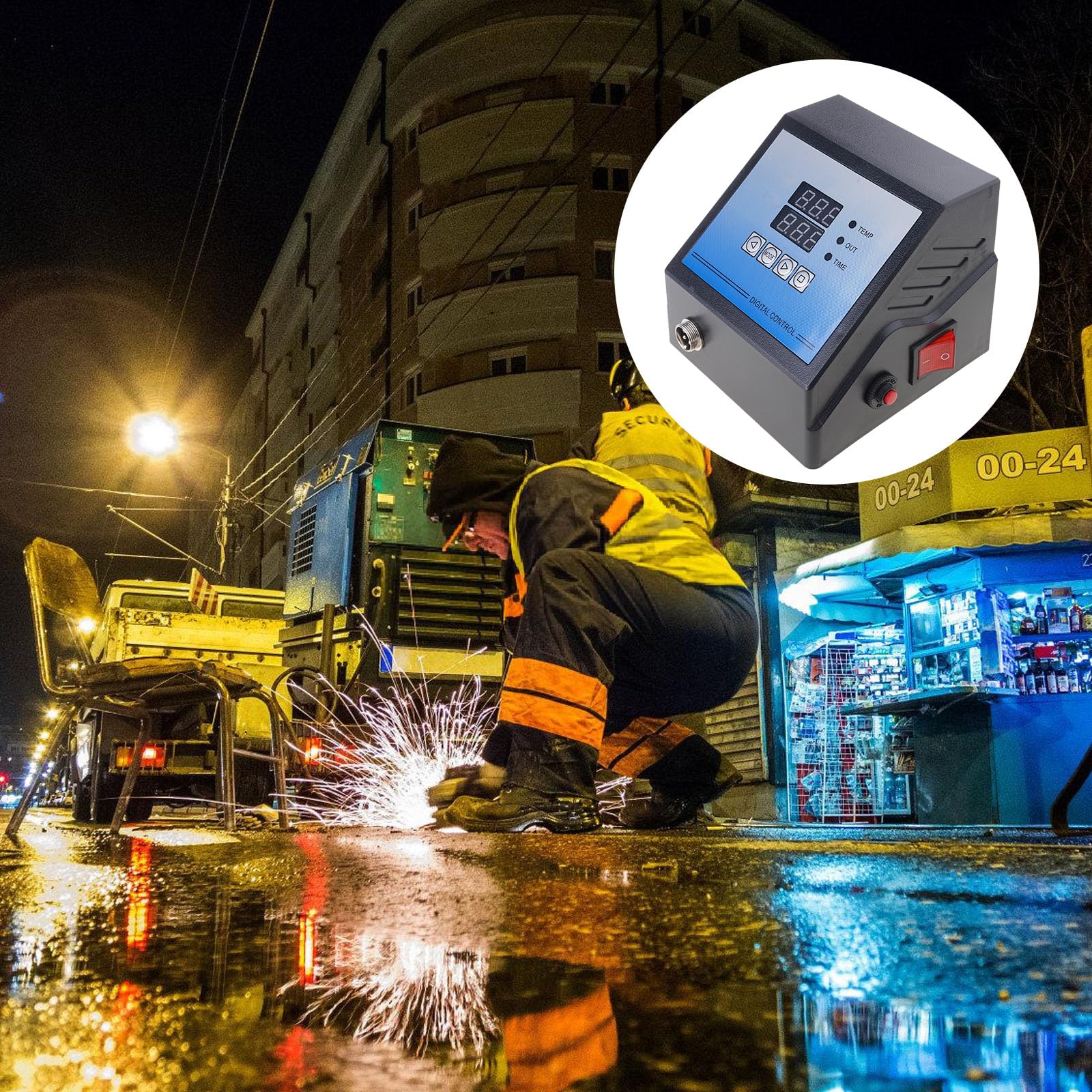 Caja de 110 V / 220 V impresora de transferencia de calor controlador de temperatura de la taza de la placa de la prensa de la máquina