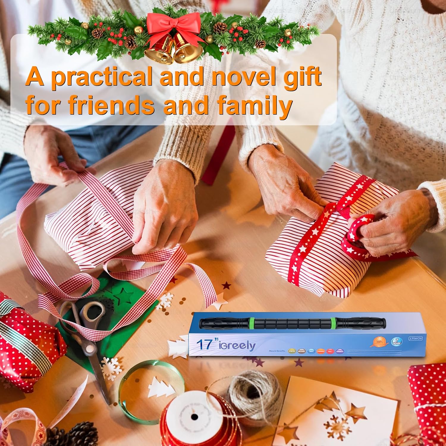 iGreely Premium Muscle Roller The Ultimate Massage Roller Stick 17 Inches Recommended by Physical Therapists Promotes Recovery Fast Relief for Cramps Soreness Tight Muscles Black - Image 6